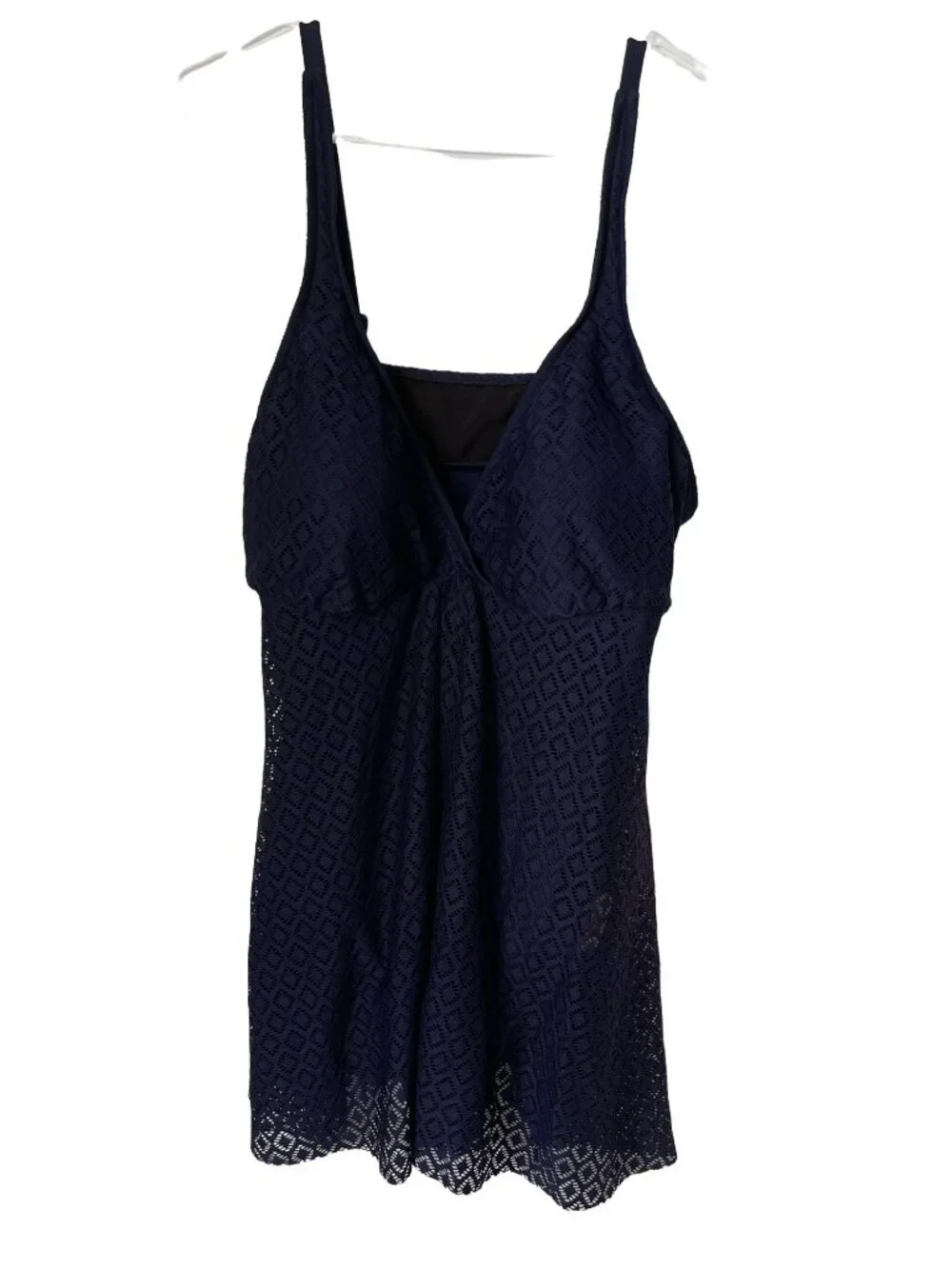 New Swimdress Swim Solution Crochet Flyaway One-Piece Tummy Control Navy Size 18 - Picture 11 of 14